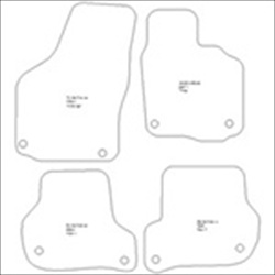 Skoda Octavia Round Clips Car Mats with Push and Click Fixing